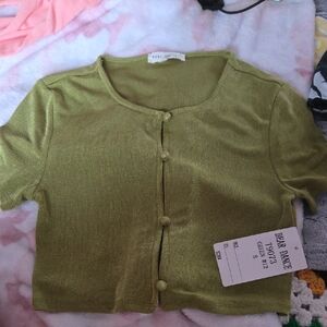 Olive Green Crop Top